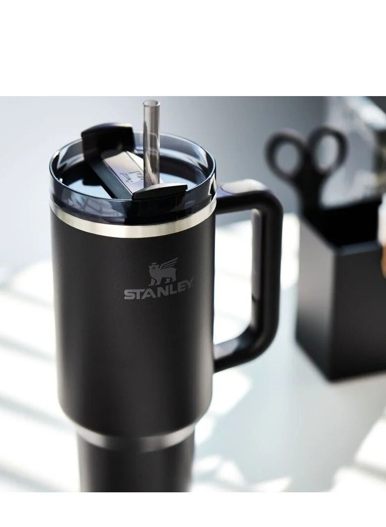 Stanley Quencher H2.0 FlowState Vacuum Insulated Tumbler – 40oz Black Stainless Steel Travel Mug with Lid & Straw | Leakproof Double-Walled Design Keeps Drinks Hot for 7 Hours & Cold for 24 Hours | Durable, Reusable, Cup Holder Friendly Bottle for Coffee, Water & On-the-Go Hydration  - Image 5