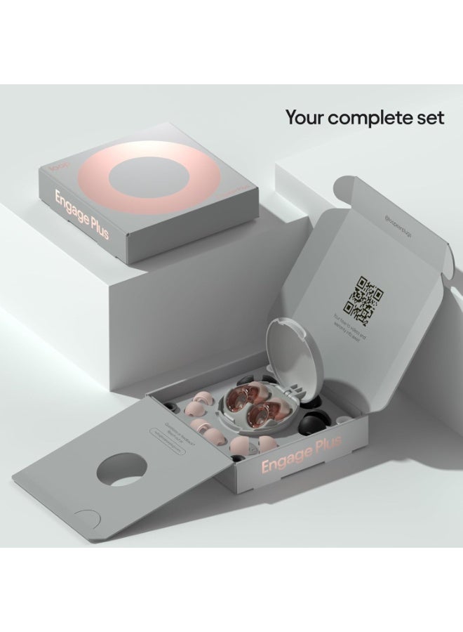 Loop Engage Plus Earplugs – Low-level Noise Reduction with Clear Speech – for Conversation, Social Gatherings, Noise Sensitivity and Parenting – 8 Ear Tips + Extra Accessories – SNR 16 dB - Rose - Image 4