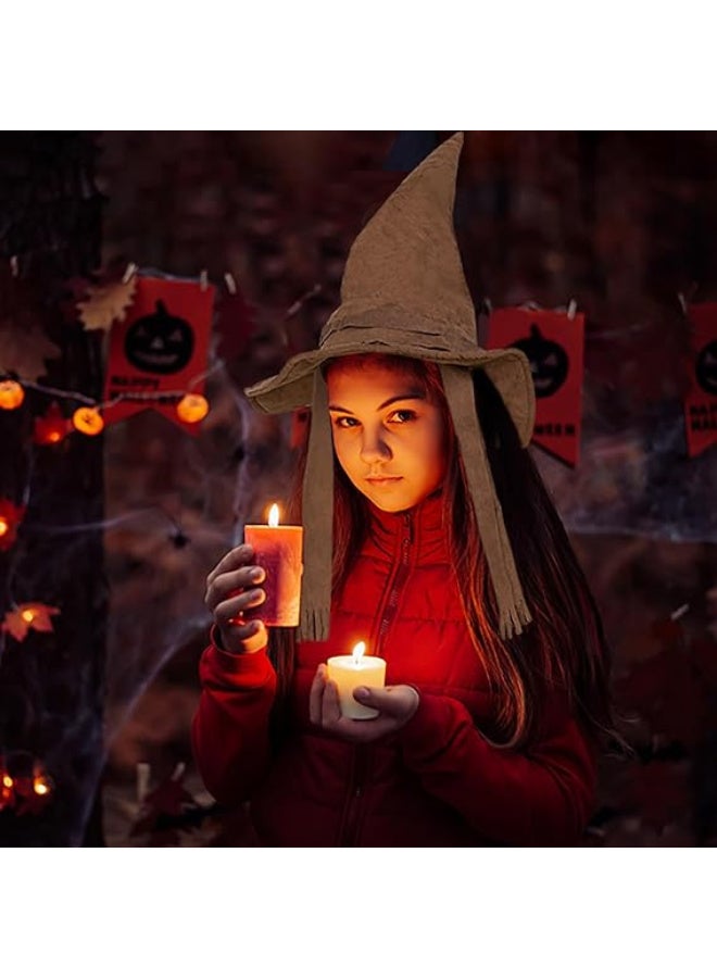AUTOYSUR Halloween Hat Brown Witch Hats for Women, Halloween Christmas Dress up Hat Party Deluxe Costume Hat Cap for Adult Kids Character Dress up Headwear  - Image 2