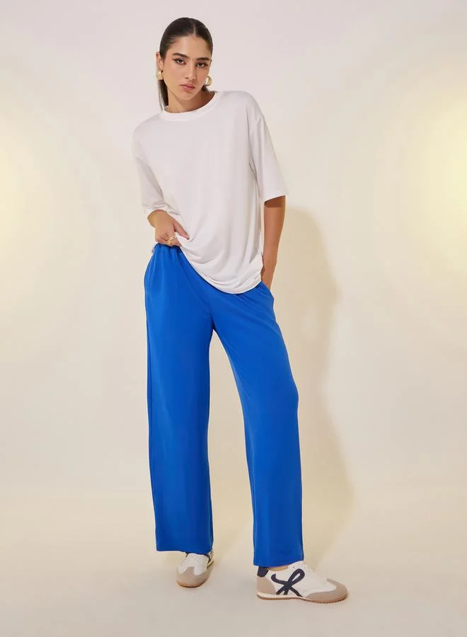 Take Two Oversized Round Neck Back Slogan T-shirt