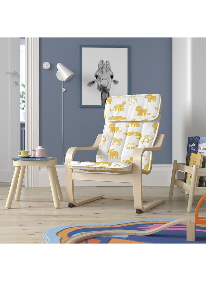 Zaboon Children'S Armchair, Birch Veneer/Skogbo Animal Pattern - Image 3
