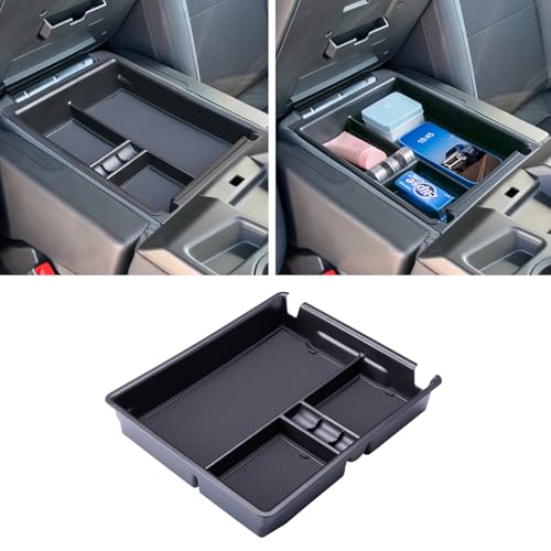 TOPINSTALL Center Console Organizer Tray Compatible with 2019-2025 Chevrolet Silverado/GMC Sierra 1500, 2020-2025 Silverado/Sierra 2500HD 3500HD, Armrest Storage Organizer (Split-Bench Folding Seat ONLY) - Image 1