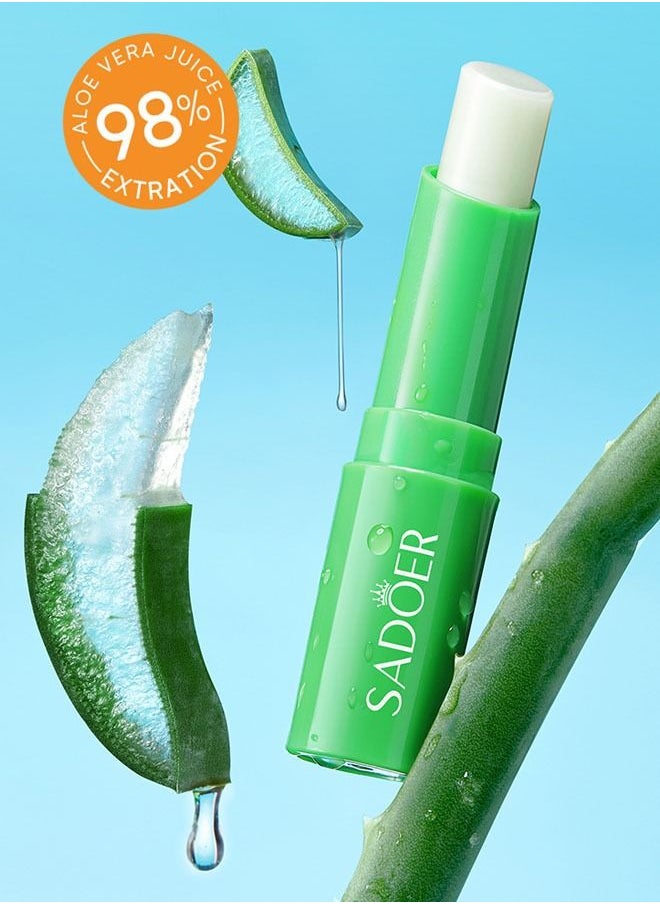 SADOER - Refreshing Moisturizing Lip Balm Prevent Cracking and Aloe Vera Moisturizing Lipstick - Image 1