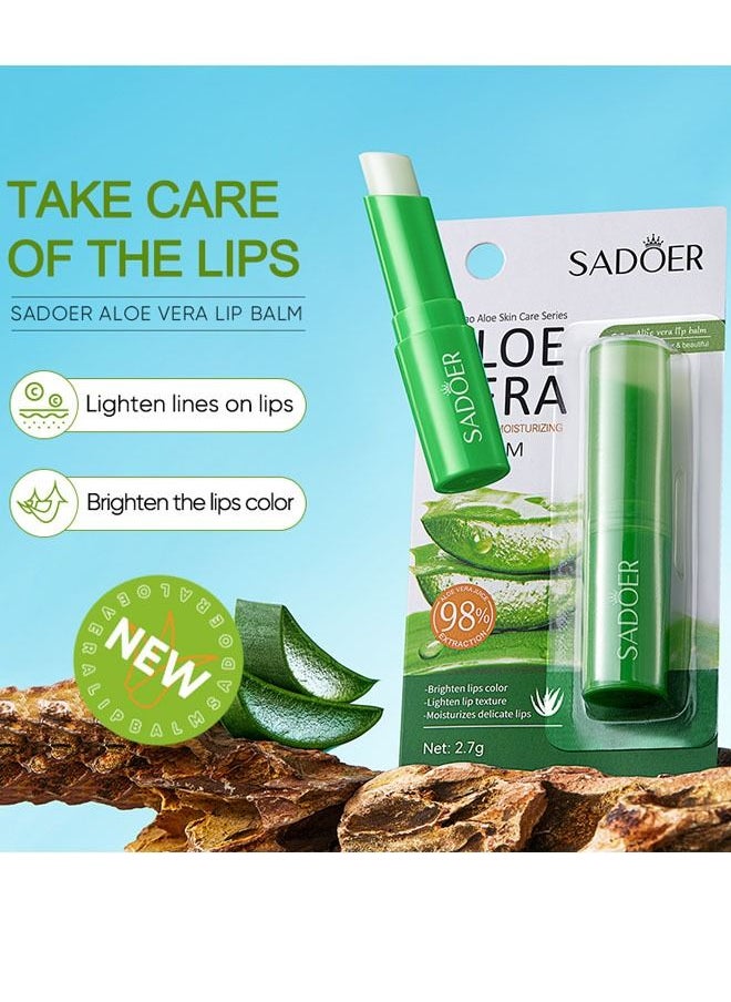 SADOER - Refreshing Moisturizing Lip Balm Prevent Cracking and Aloe Vera Moisturizing Lipstick - Image 1