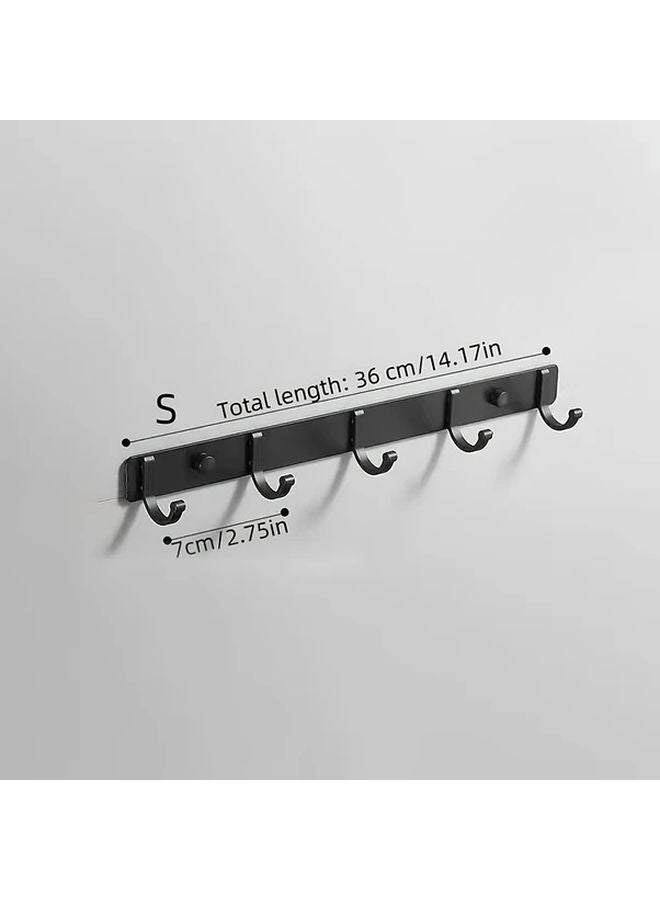 Wall Mounted Aluminum 5 Hook Rack Model S Easy Installation Space Saver For Home Organization - Image 1