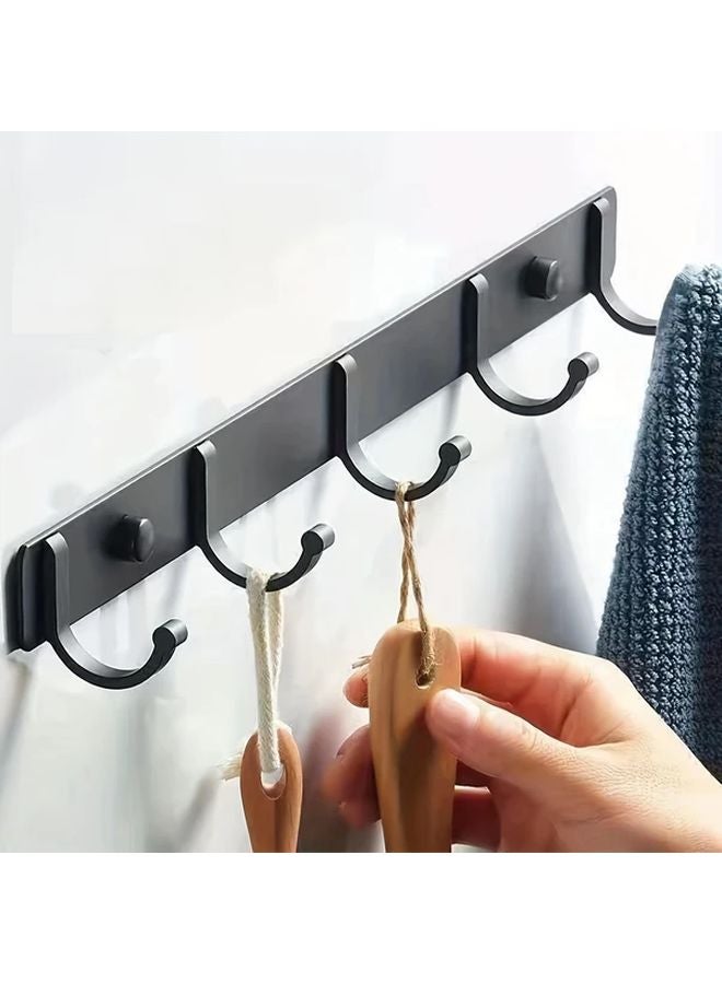 Wall Mounted Aluminum 5 Hook Rack Model S Easy Installation Space Saver For Home Organization - Image 2