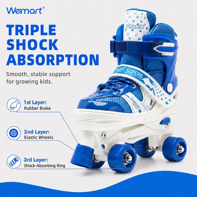 Wemart Roller Skates for Kids, Shine Skates 4 Size Adjustable Roller Skates with Light up Wheels for Girls, Teens, Outdoor Rollerskates for Beginners & Advanced - Image 3