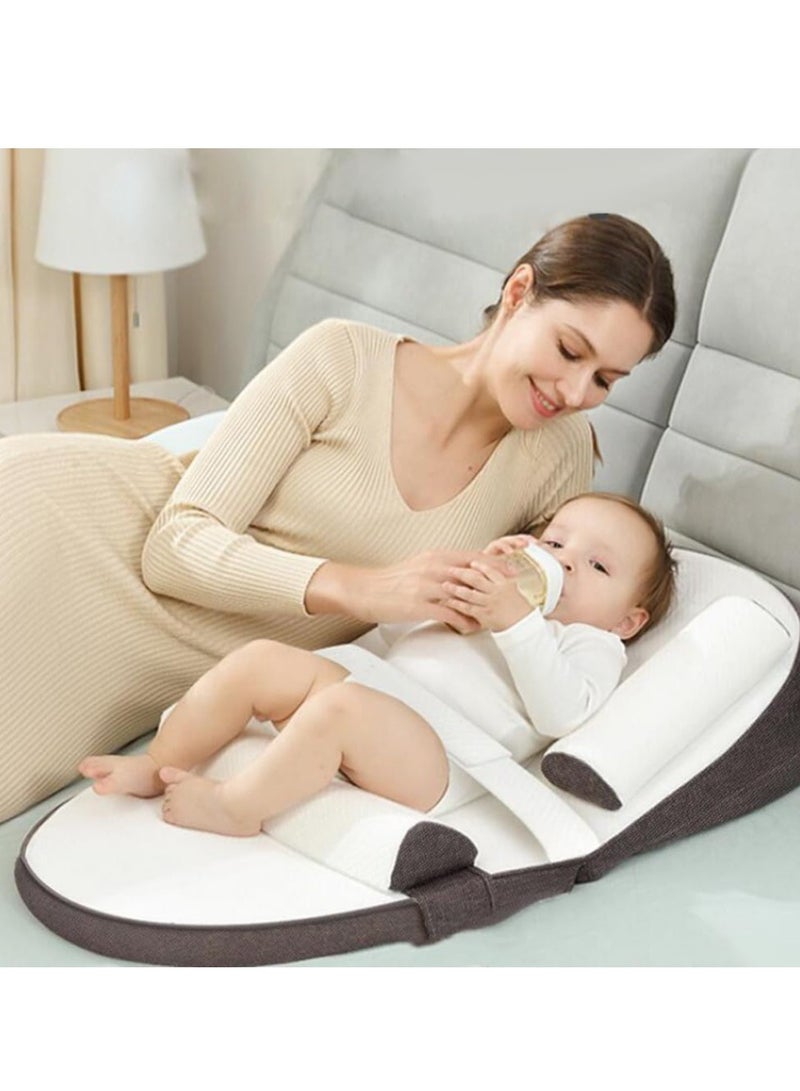 TRASSLE Baby Nests, Baby Lounger, Infant Travel Bed,Baby Nest Ultra Soft, Anti-spitting Ramp Pillow, 0-30° Height Adjustable Relieves Vomiting Milk, Intestinal Colic - Image 1