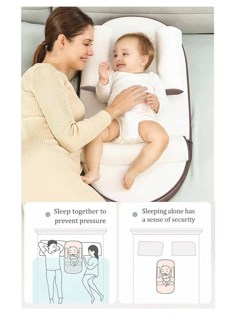 TRASSLE Baby Nests, Baby Lounger, Infant Travel Bed,Baby Nest Ultra Soft, Anti-spitting Ramp Pillow, 0-30° Height Adjustable Relieves Vomiting Milk, Intestinal Colic - Image 3