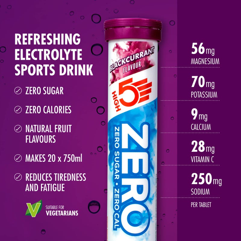 High5 ZERO Electrolyte Tablet - Hydration Tablets Enhanced with Vitamin C - 0 Calories & Sugar Free - Boost Hydration, Performance & Wellness - Blackcurrant, 20 Tablets (20x, Pack of 1) - Image 2