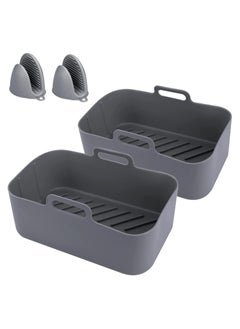 Oasisgalore 2PCS Air Fryer Silicone Pot , Reusable Air Fryer Silicone Liners for  with Mitts Basket Accessories  - Image 1