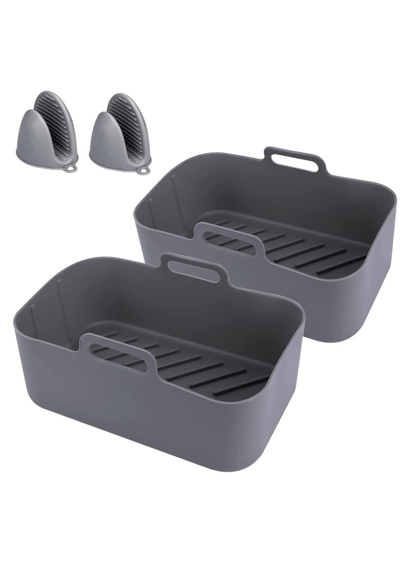 Oasisgalore 2PCS Air Fryer Silicone Pot , Reusable Air Fryer Silicone Liners for  with Mitts Basket Accessories  - Image 1