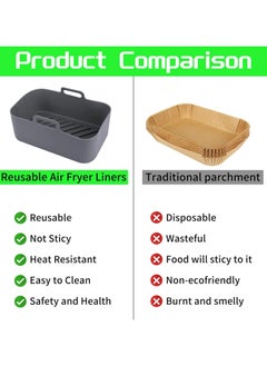 Oasisgalore 2PCS Air Fryer Silicone Pot , Reusable Air Fryer Silicone Liners for  with Mitts Basket Accessories  - Image 2