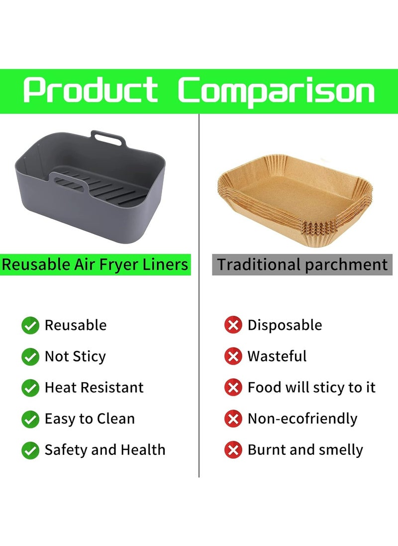 Oasisgalore 2PCS Air Fryer Silicone Pot , Reusable Air Fryer Silicone Liners for  with Mitts Basket Accessories  - Image 2