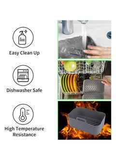 Oasisgalore 2PCS Air Fryer Silicone Pot , Reusable Air Fryer Silicone Liners for  with Mitts Basket Accessories  - Image 5