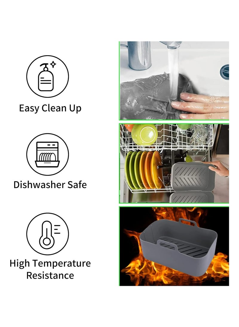 Oasisgalore 2PCS Air Fryer Silicone Pot , Reusable Air Fryer Silicone Liners for  with Mitts Basket Accessories  - Image 5