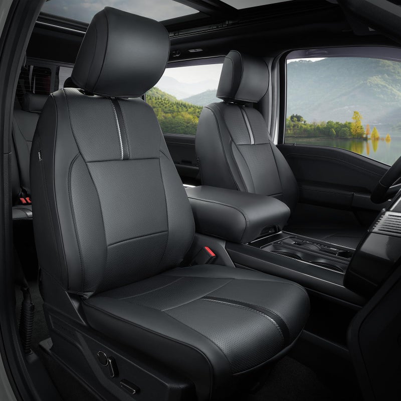 DiffCar for Ford F150 Seat Covers 2021 2022 2023 2024 2025Full Set Leather Waterproof Black Trucks Pickup Seat Covers Custom Fit for Ford F150 AccessoriesCar Seat Cover for SuperCrewCrewCabXLXLT