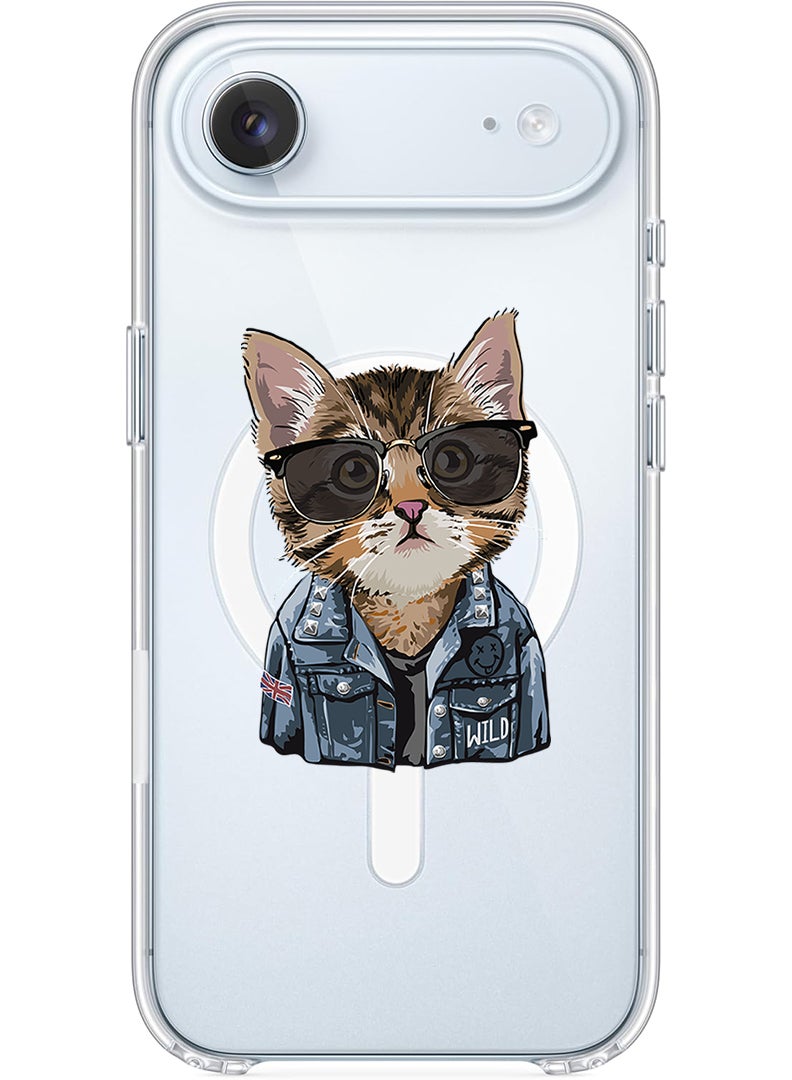 Theodor Magnetic Case for Apple iPhone 17 Air Compatible with MagSafe Wireless Charging, Shockproof Phone Bumper Cover - swag cat - Image 1