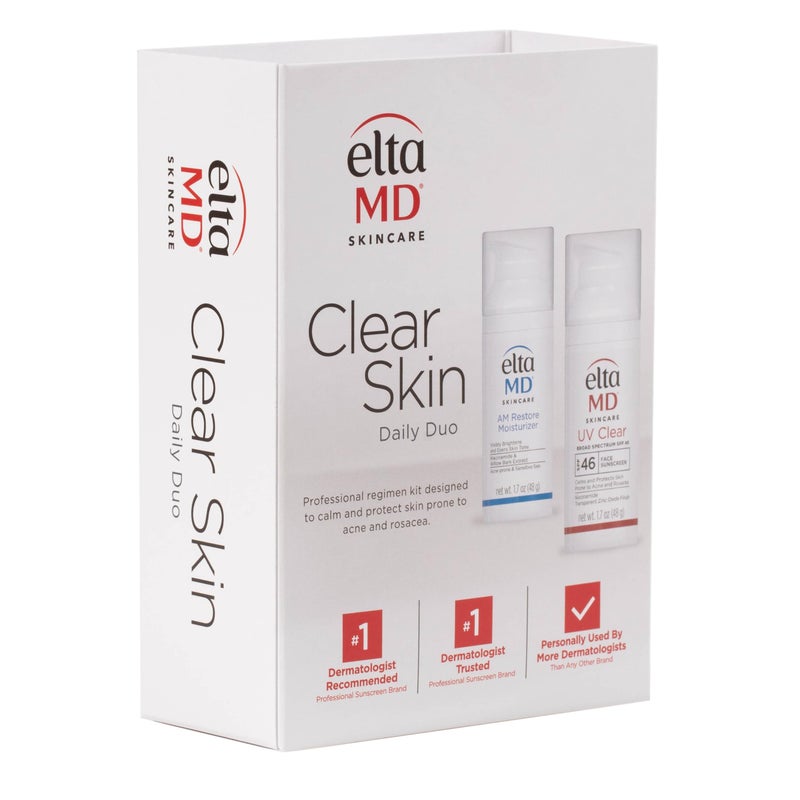 EltaMD Clear Skin Daily Duo Sensitive Skin Kit, AM Restore Facial Moisturizer and UV Clear Face Sunscreen Set, Helps Calm Rosacea and Acne Prone Skin, Made with Niacinamide and Zinc Oxide - Image 2