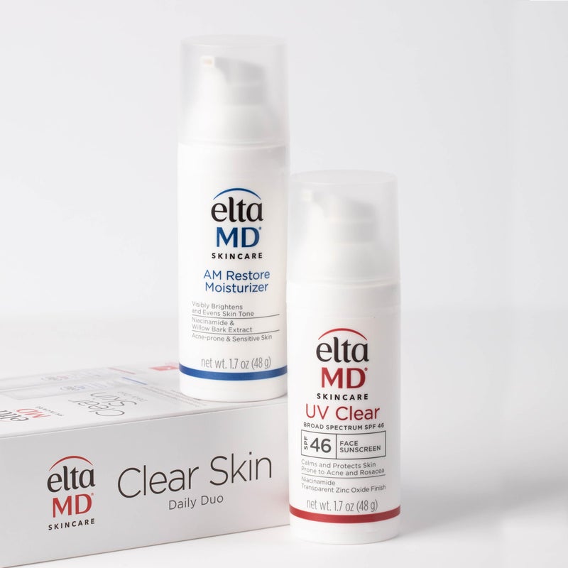 EltaMD Clear Skin Daily Duo Sensitive Skin Kit, AM Restore Facial Moisturizer and UV Clear Face Sunscreen Set, Helps Calm Rosacea and Acne Prone Skin, Made with Niacinamide and Zinc Oxide - Image 4