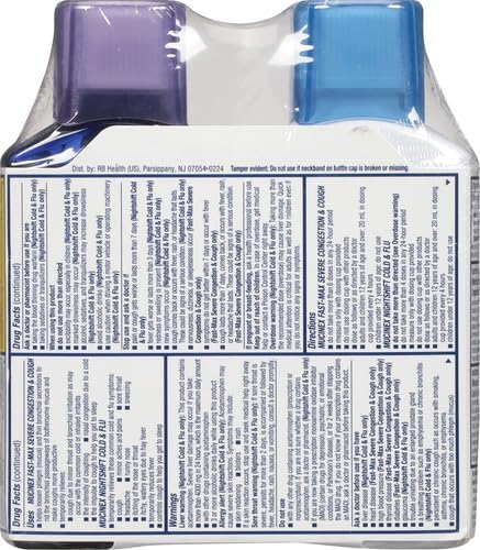 MUCINEX باقة كومبو فاست ماكس نايت شيفت للقوة القصوى أدوية السعال والبرد لتخفيف المخاط احتقان الصدر احتقان الأنف احتقان الجيوب الأنفية ضغط الجيوب الأنفية تخفيف أعراض السعال 2x 6 FL OZ - Image 4