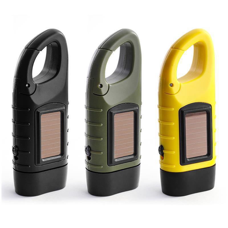 Portable LED Flashlight Hand Crank Dynamo Torch Lantern Multifunctional Solar Power Rechargeable Tent Light for Outdoor Camping Hiking High Brightness Emergency Light - Image 2