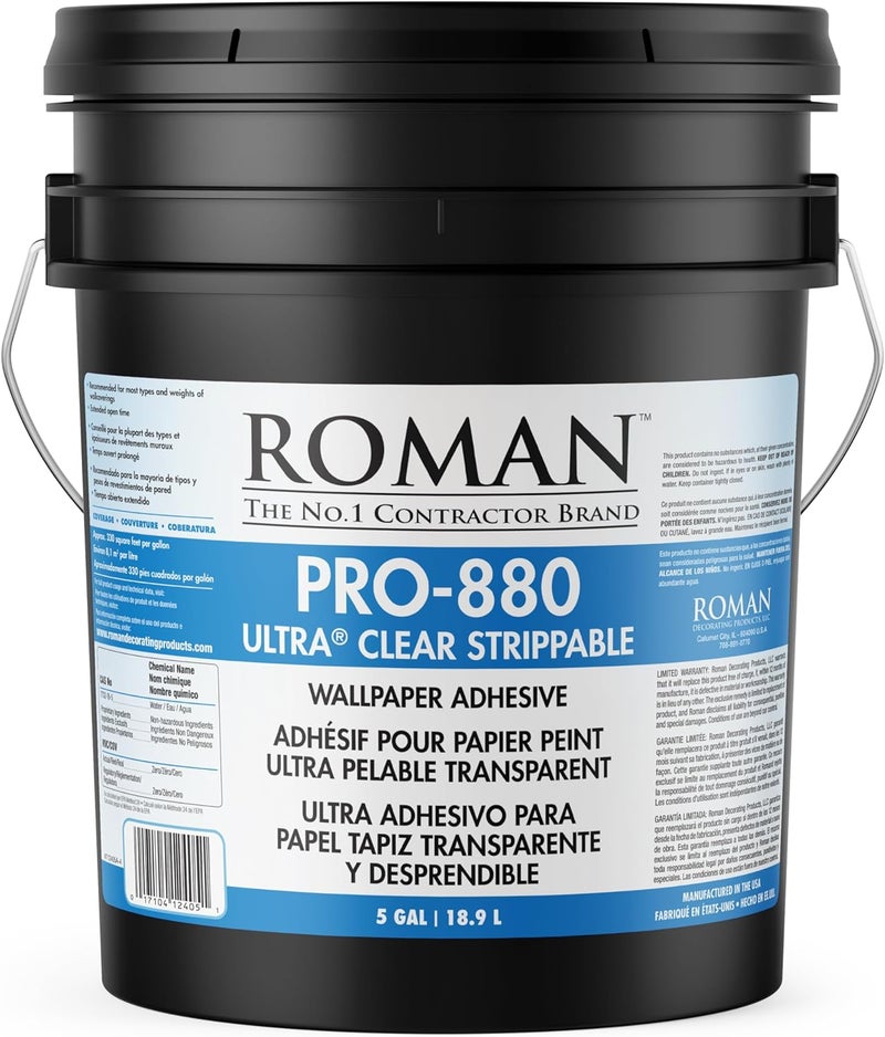 Roman لاصق ورق الجدران القابل للإزالة Ultra® Clear، PRO-880 (5 جالون - 1,650 قدم مربع) - Image 1