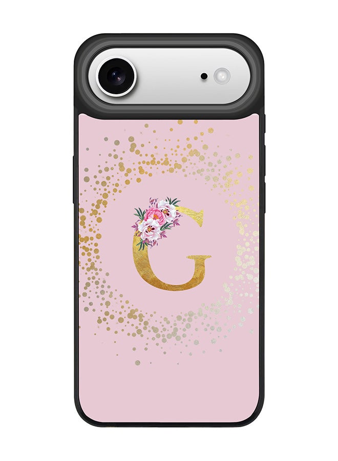 Stylizedd iPhone Air Case, [Compatible with MagSafe] Slim Magnetic cover Phone Case iPhone Air -Custom Monogram Floral - G  (Pink ) - Image 1