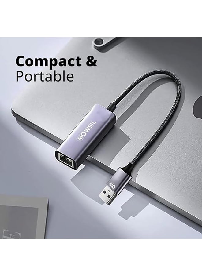 MOWSIL - USB 3.1 Ethernet Adapter Aluminum USB 3.1 to Network 1000Mbps Gigabit RJ45 LAN Internet Adapter Converter Compatible with MacBook iMac PC Switch Surface Pro Windows Mac OS/IOS Linux, - Image 1
