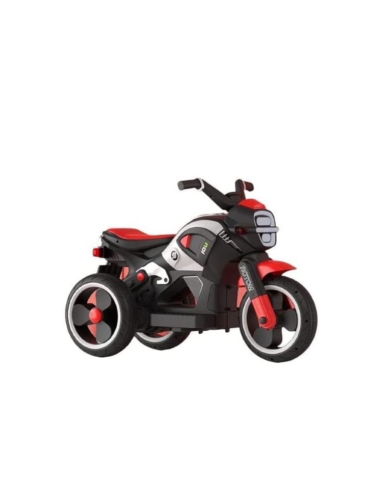 Ntech نموذج NTECH الجديد لعبة ركوب للأطفال مع موسيقى وضوء 3 عجلات سيارة بطارية قابلة للشحن دراجة نارية للأطفال من 2-7 سنوات يمكن للأولاد والبنات الجلوس في سيارة اللعبة سكوتر دراجة نارية كهربائية للأطفال، اللون أحمر - Image 1