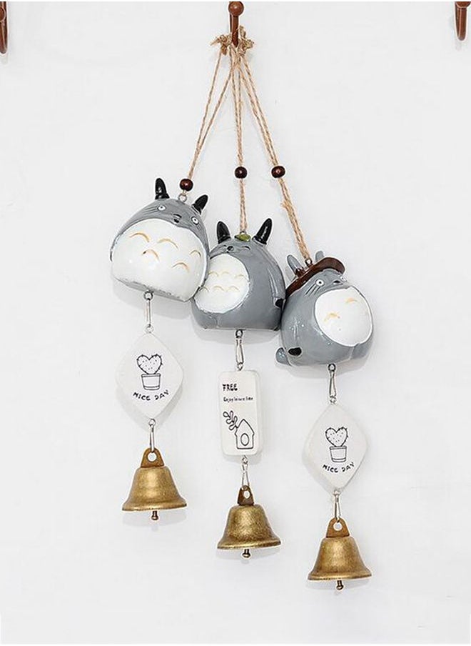 NIBEMINENT Creative Handmade Cartoon Dragon Cat Wind Chimes Grey 7cm  - Image 1