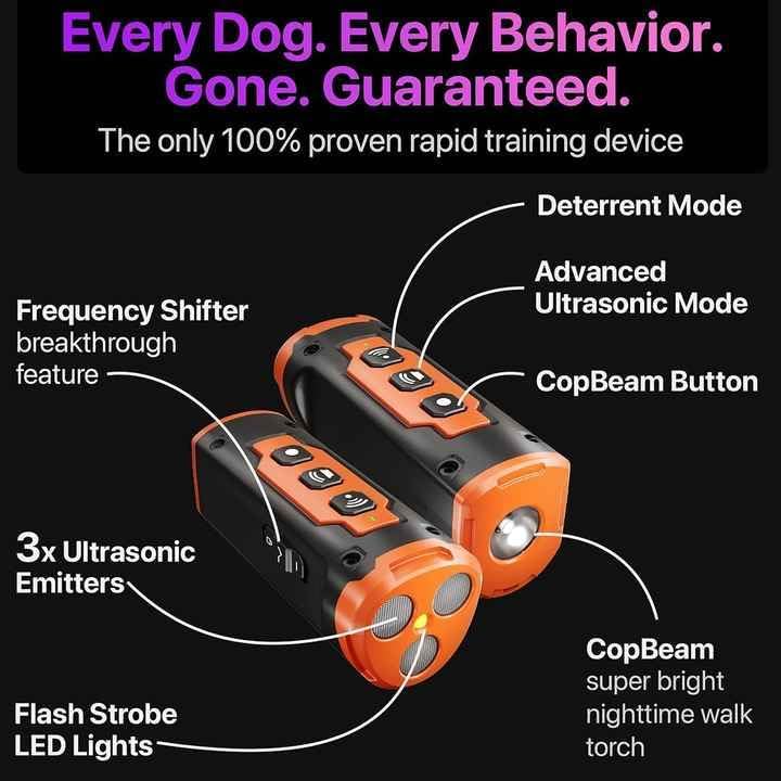 Highdas Dog Bark Deterrent Device Stops Bad Behavior No need yell or swat, Just point to a dog (own or neighbor's) Hit the button Long-range ultrasonic, Alternative to painful dog shock collar - Image 3
