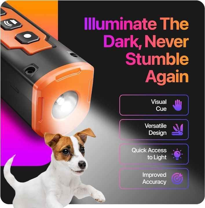 Highdas Dog Bark Deterrent Device Stops Bad Behavior No need yell or swat, Just point to a dog (own or neighbor's) Hit the button Long-range ultrasonic, Alternative to painful dog shock collar - Image 2
