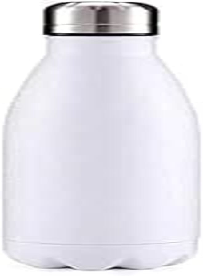 Spaceshoop MAXAS Stainless Steel Water Bottle Double Wall Vacuum Insulated BPA Free Leakproof (Gloss White)