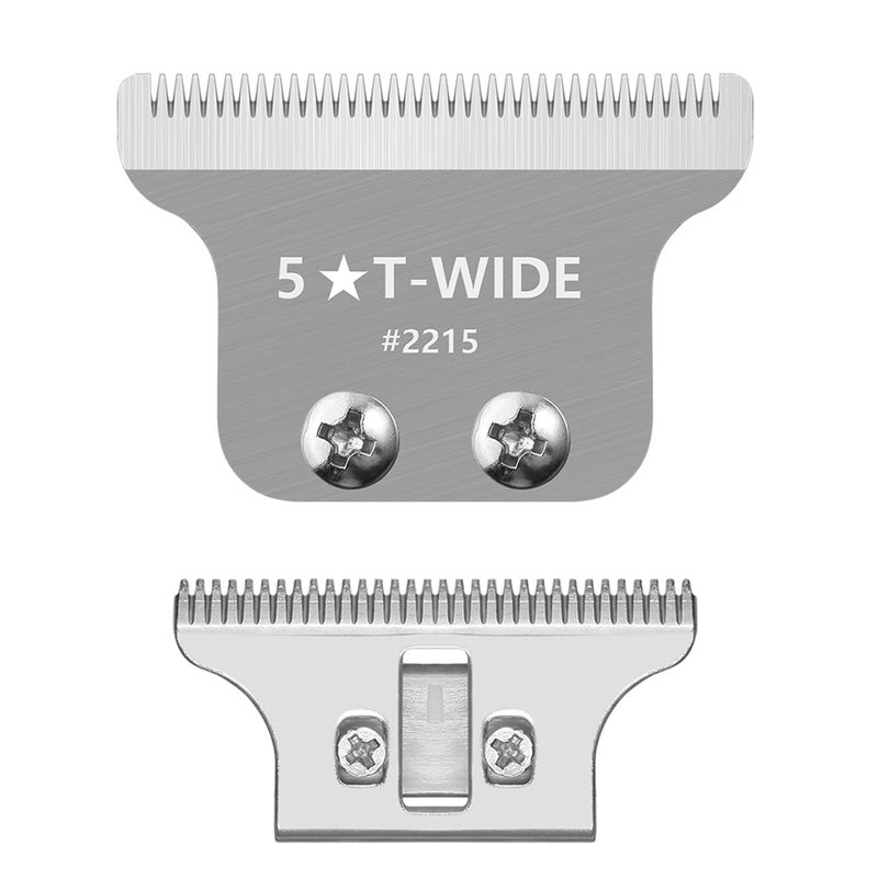 Manxrtod 2215 Replacement T Wide Blades for Wahl 5 Star Detailer Li Trimmer 8081 and 8171 - Adjustable Stainless-steel Zero-Gap Trimmer Blade, Silver - Image 1