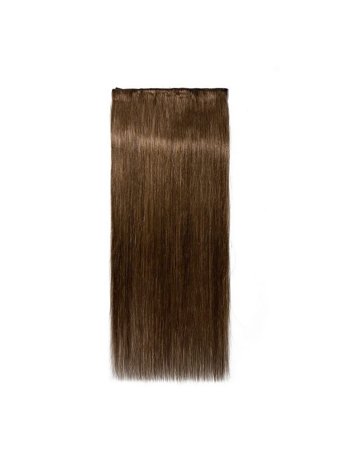 Hairro Clip In Human Hair Extensions Thin 10 Inch 6 Light Brown Short Straight Clip On Human Hairpieces 4Pcs 8 Clips Double Drawn For Women 40G Half Head  - Image 5