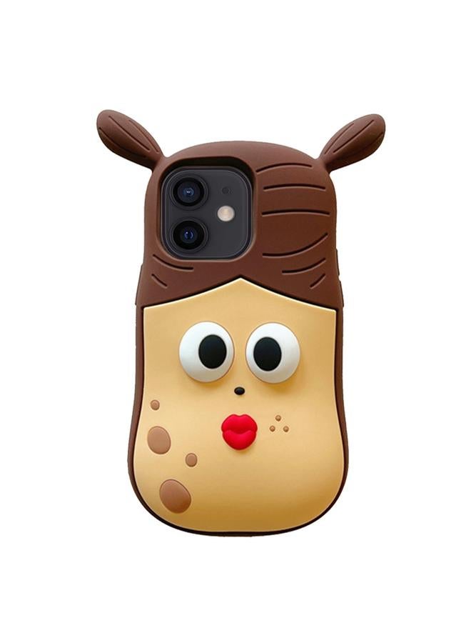 إيروريكس جراب لهاتف iPhone 12 جراب هاتف سيليكون بتصميم فتاة مضفرة ثلاثية الأبعاد - Image 1