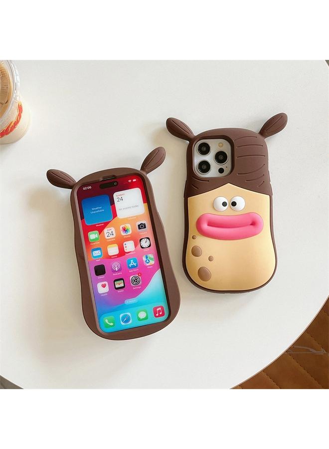 إيروريكس جراب لهاتف iPhone 12 جراب هاتف سيليكون بتصميم فتاة مضفرة ثلاثية الأبعاد - Image 3