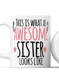 LIT Coffee Mug Awesome SisterWhite Mug Sister Gift Cool Sis Present  - Image 2