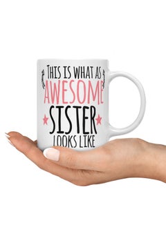 LIT Coffee Mug Awesome SisterWhite Mug Sister Gift Cool Sis Present  - Image 3
