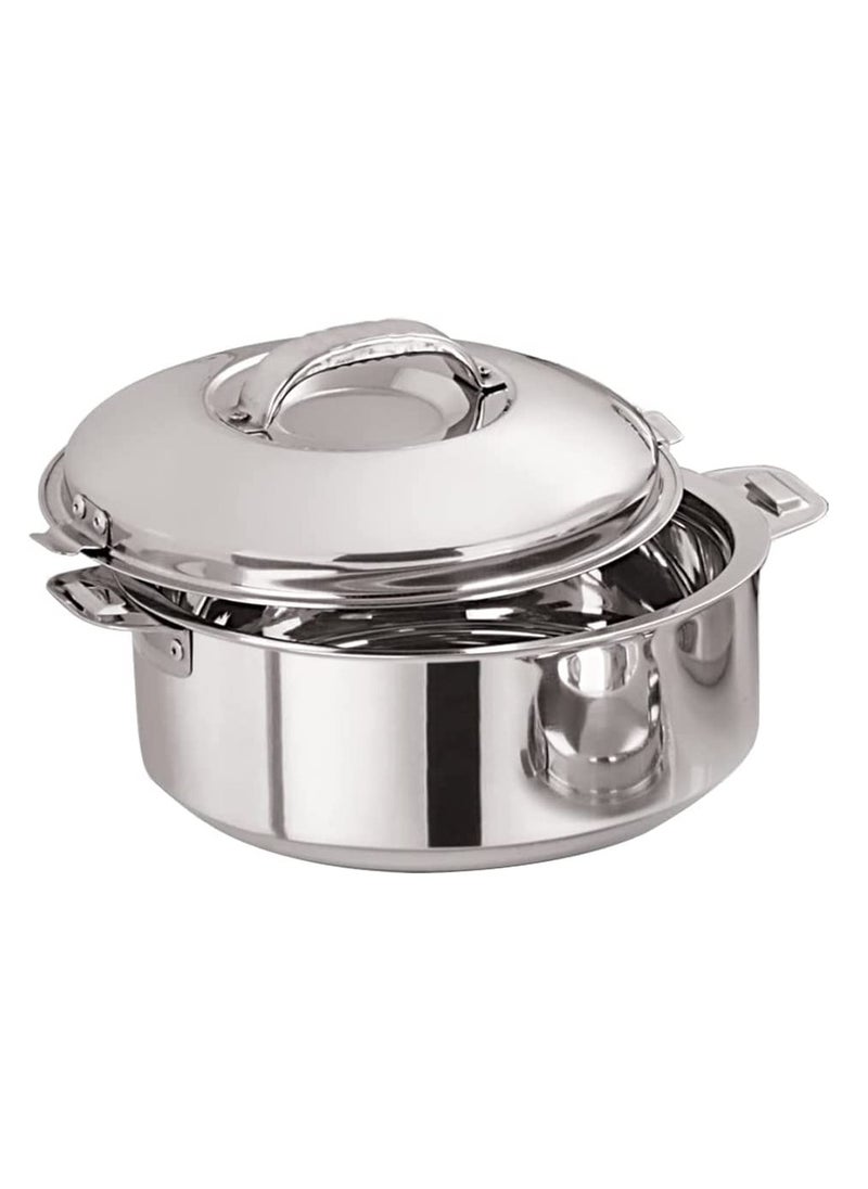BLACKSTONE Stainless Steel Casserole Lightweight Easy to Handle Hotpot with Lid Silver-Madina 1000ml/1ltr  - Image 1