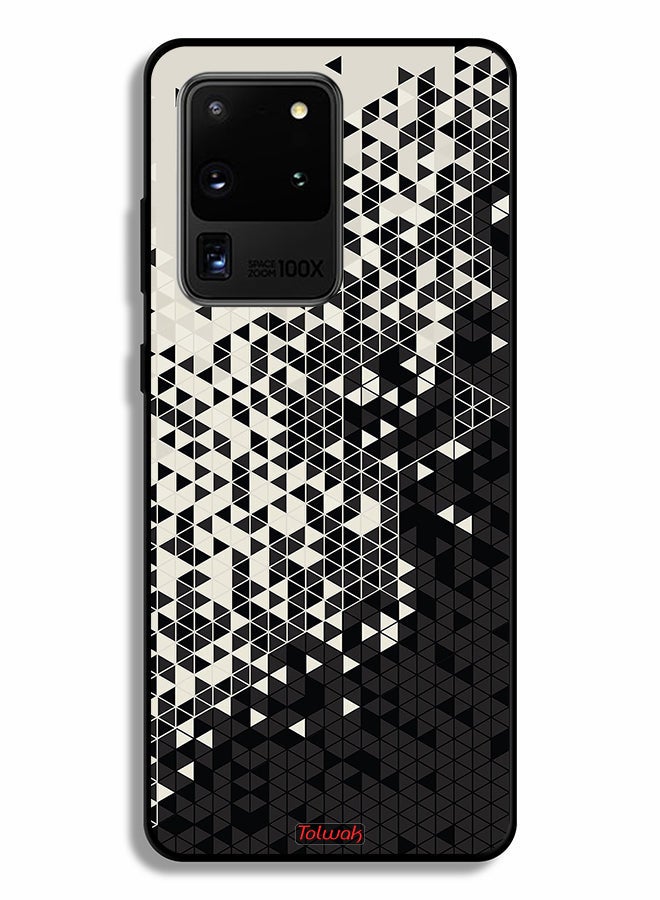 Tolwak Samsung Galaxy S20 Ultra Protective Case Cover Pattern Digital Art Triangle - Image 2