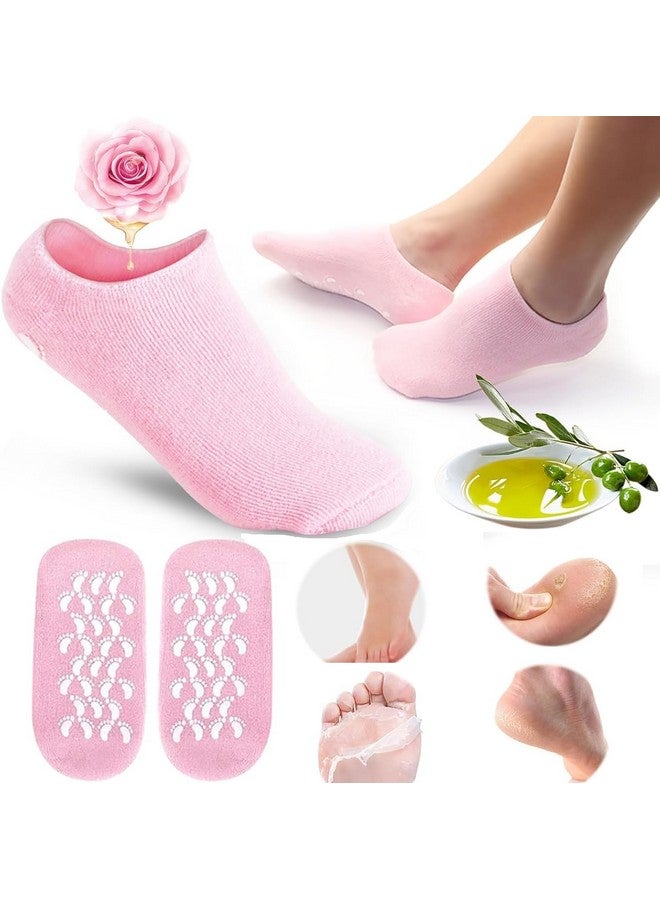 KBZONE Silicone Socks for Women, Crack Heel Repair Socks, Spa Gel Socks for Women, Silicon Socks, Silicone Socks for Men, Foot Hydration Socks Vitamin E-Multicolour 1 Pair - Image 1