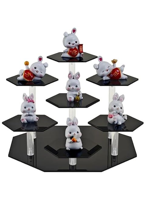Acrylic Display Risers,Display Riser,Cupcake Display Stand Steps, Organizer Shelf Stand for Figures,Cosmetics
