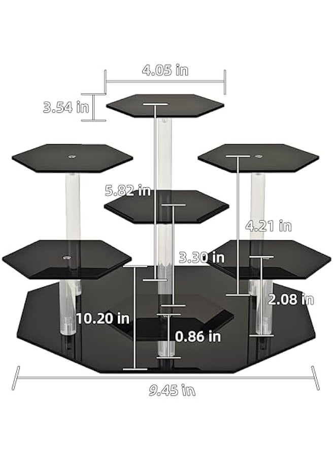 Acrylic Display Risers,Display Riser,Cupcake Display Stand Steps, Organizer Shelf Stand for Figures,Cosmetics