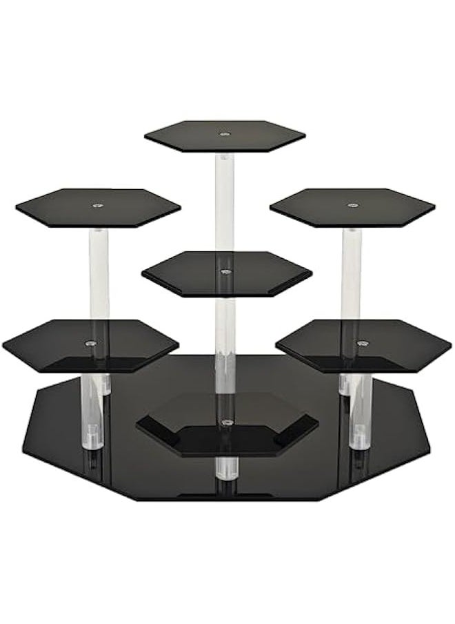 Acrylic Display Risers,Display Riser,Cupcake Display Stand Steps, Organizer Shelf Stand for Figures,Cosmetics