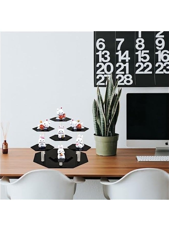 Acrylic Display Risers,Display Riser,Cupcake Display Stand Steps, Organizer Shelf Stand for Figures,Cosmetics