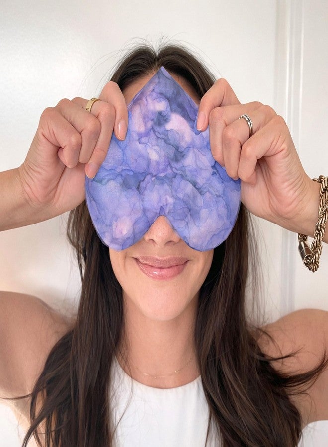Stillnus Reverie Weighted Eye Pillow - Organic Flaxseed & Lavender, Watercolor Print, Heart Shaped, Relaxation & Feel Better Gift for Women - Image 5