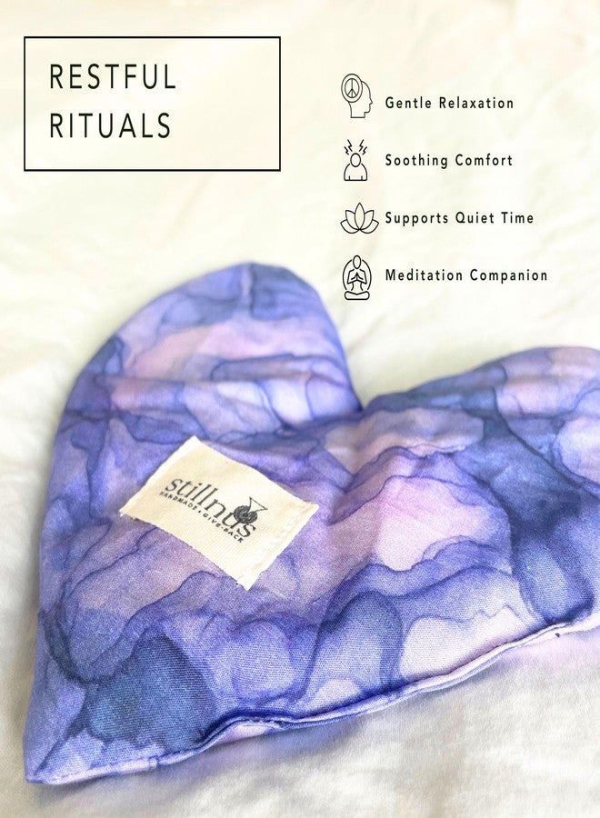 Stillnus Reverie Weighted Eye Pillow - Organic Flaxseed & Lavender, Watercolor Print, Heart Shaped, Relaxation & Feel Better Gift for Women - Image 4