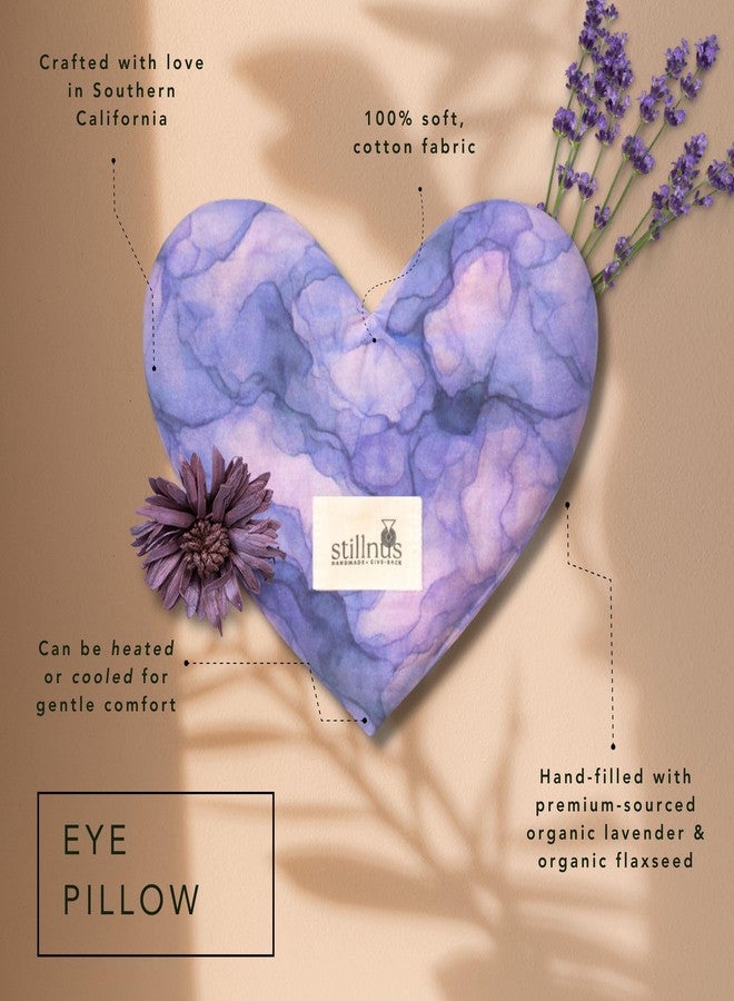 Stillnus Reverie Weighted Eye Pillow - Organic Flaxseed & Lavender, Watercolor Print, Heart Shaped, Relaxation & Feel Better Gift for Women - Image 2